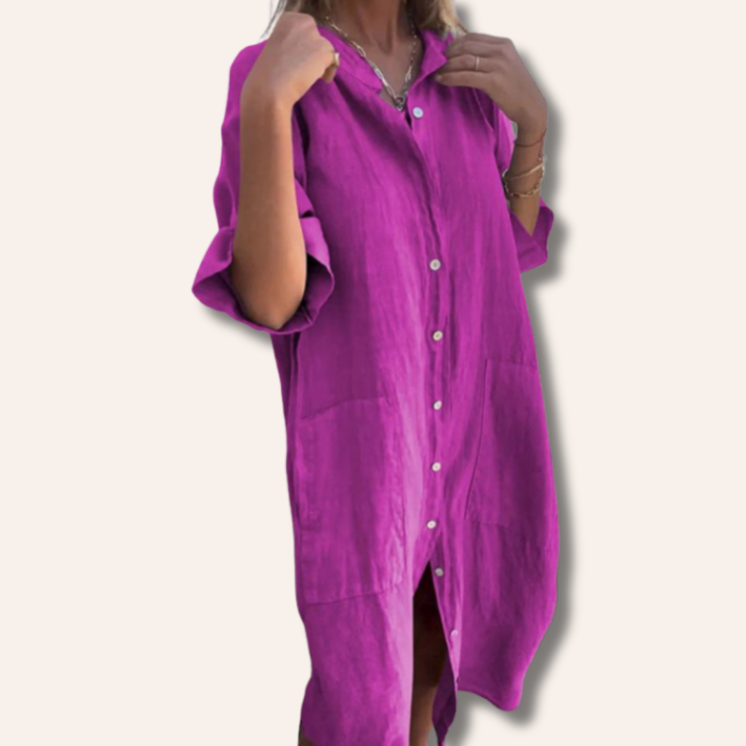 Dana | Casual Ankle-Length Shirt Dress