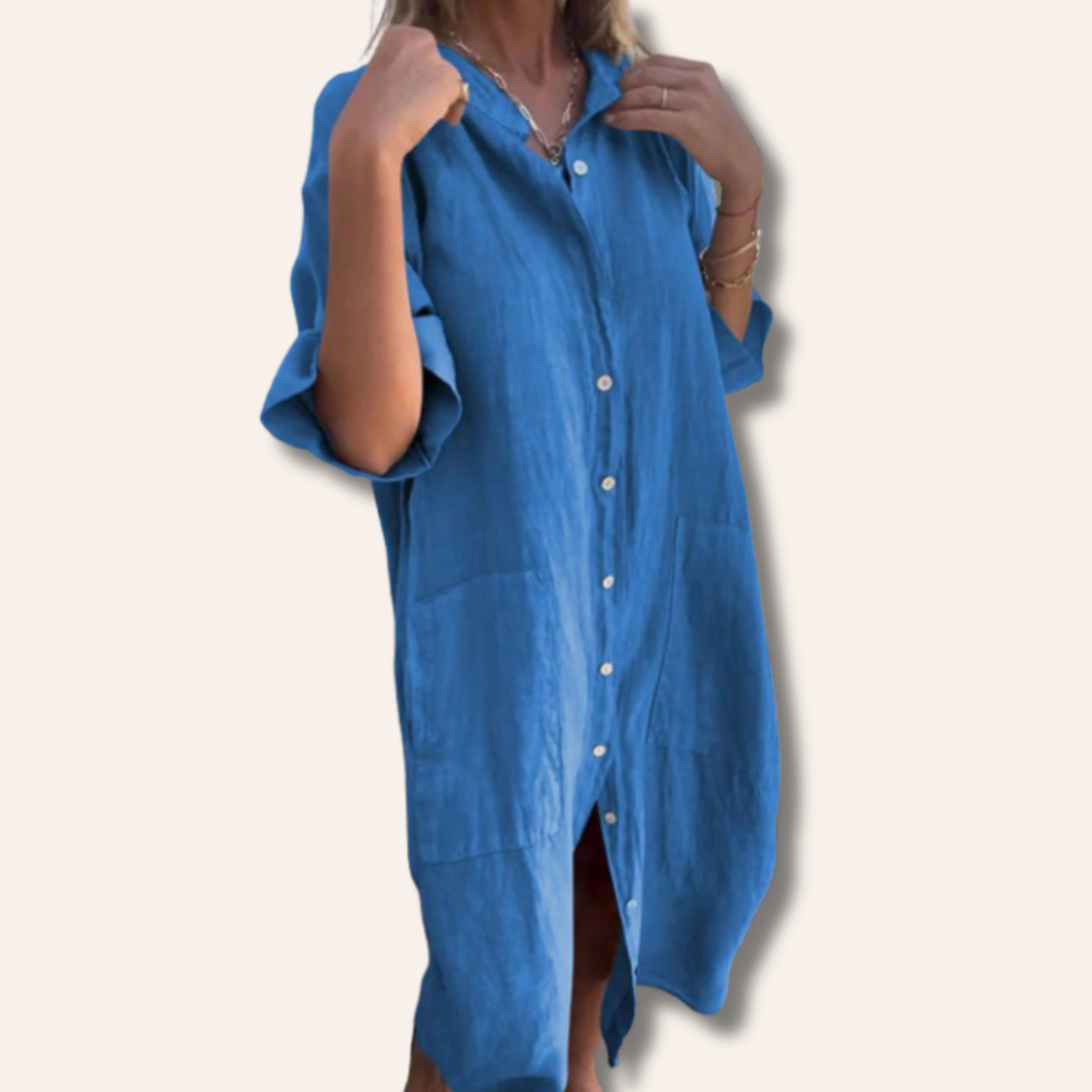 Dana | Casual Ankle-Length Shirt Dress