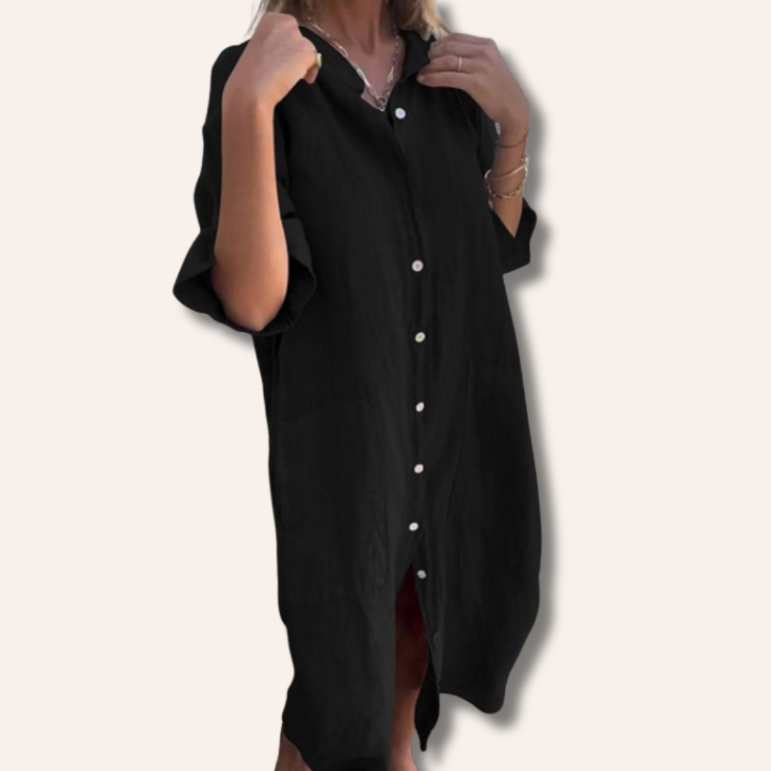 Dana | Casual Ankle-Length Shirt Dress