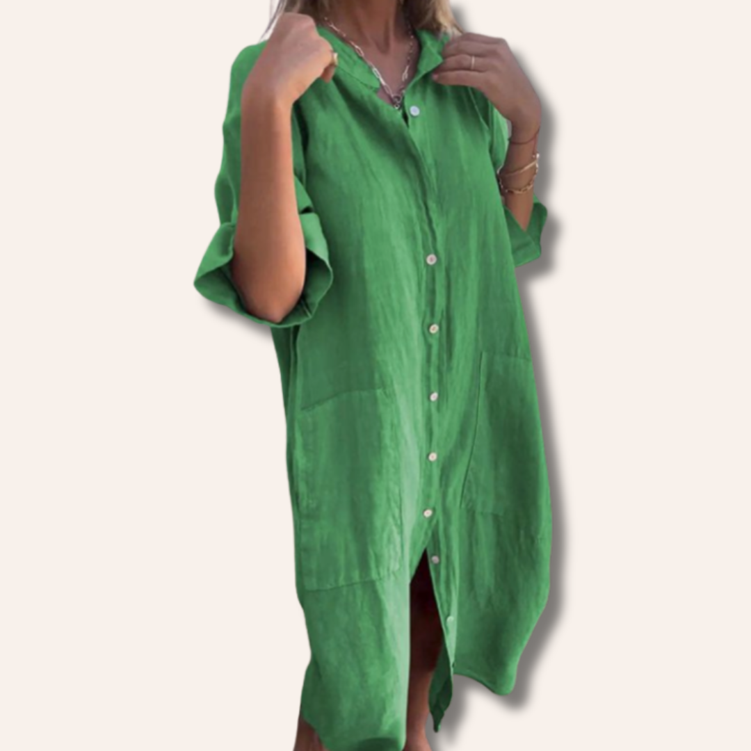 Dana | Casual Ankle-Length Shirt Dress