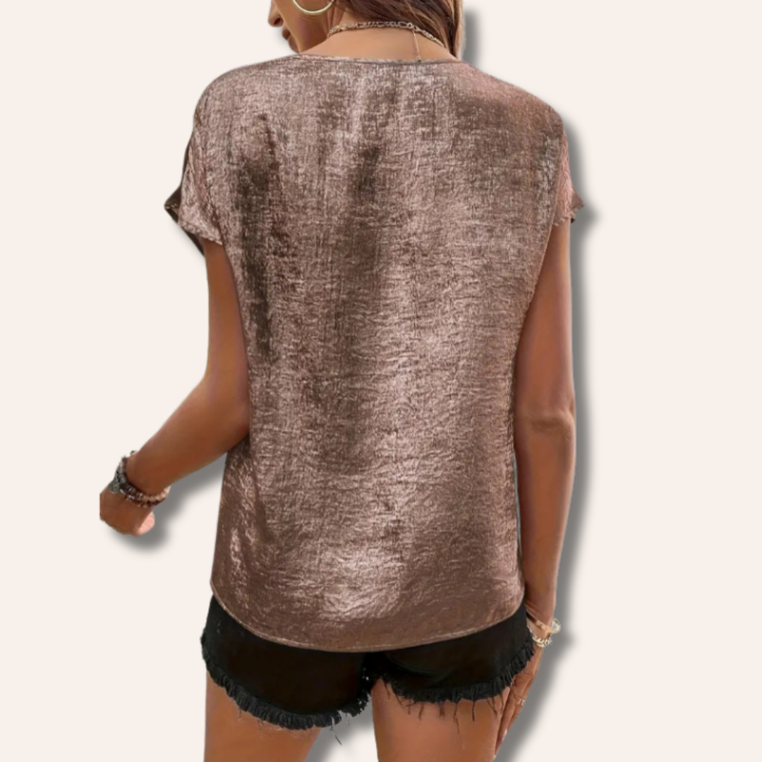 Alisa | Vintage V-Neck Blouse