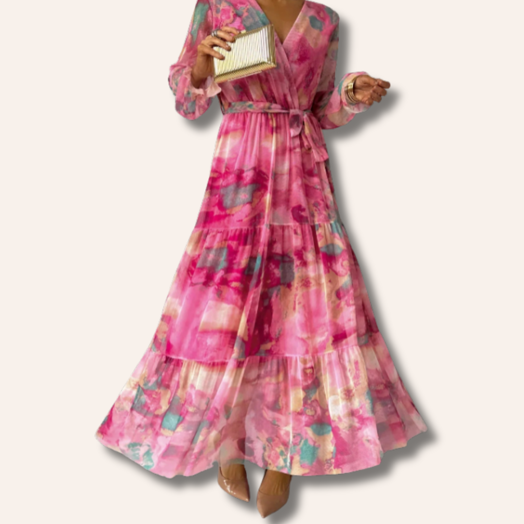 Delilah | Floral Pattern Dress With Sleeves