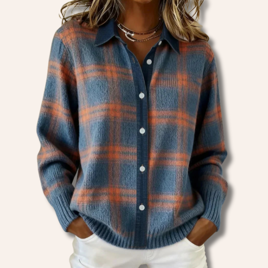 Denise | Plaid Knit Cardigan