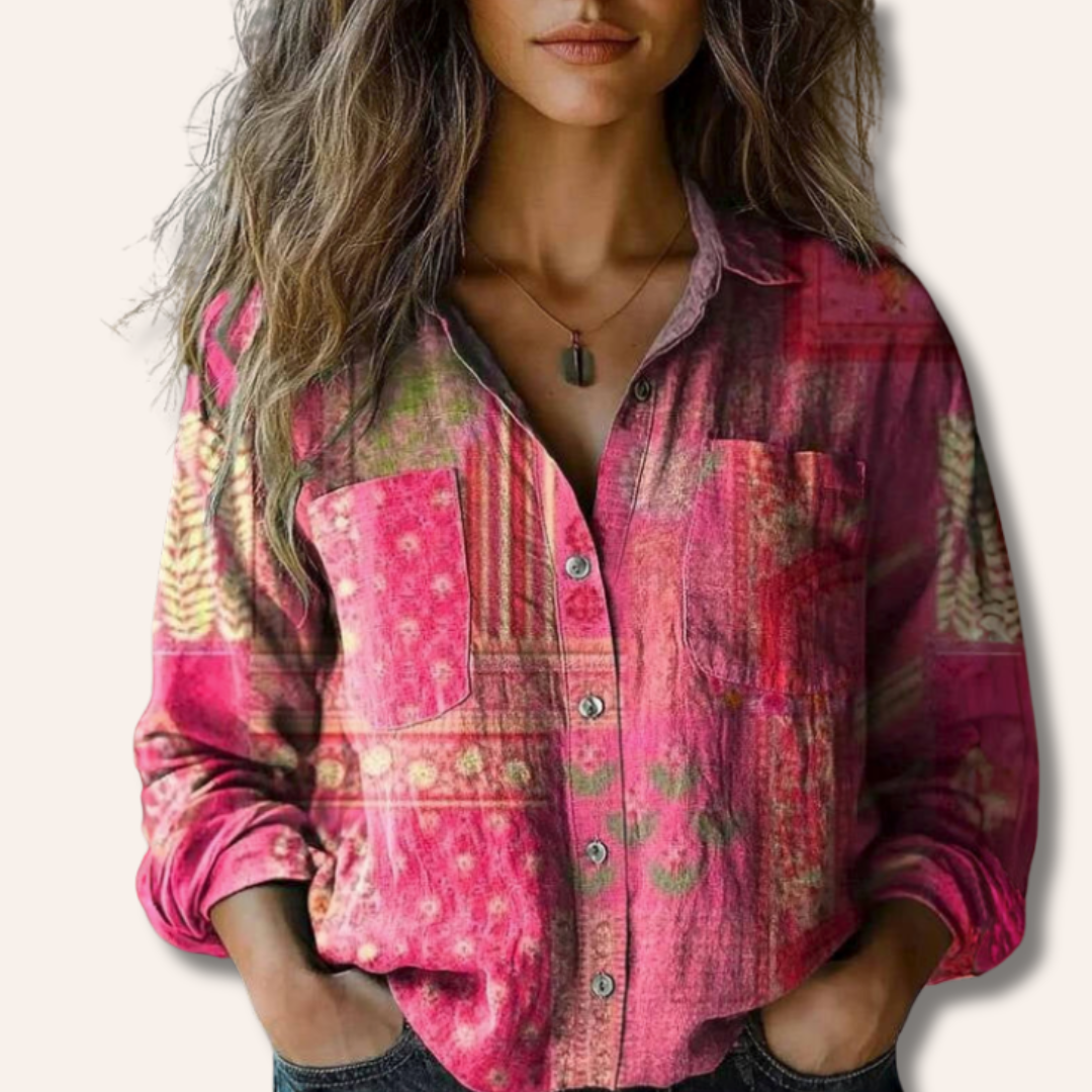 Linda | Printed Vintage Blouse