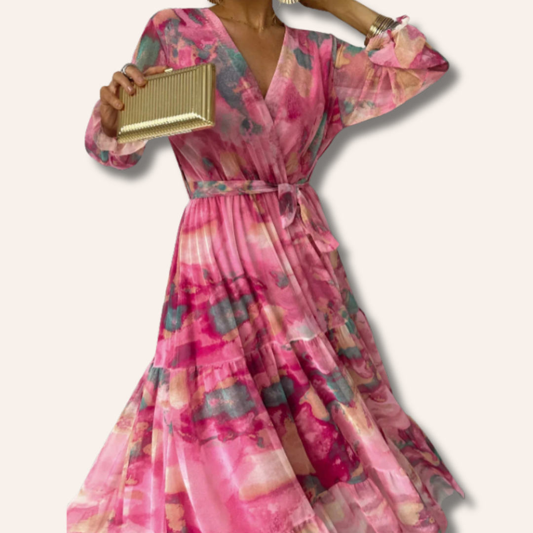 Delilah | Floral Pattern Dress With Sleeves