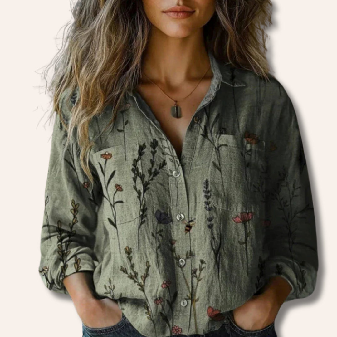 Linda | Printed Vintage Blouse