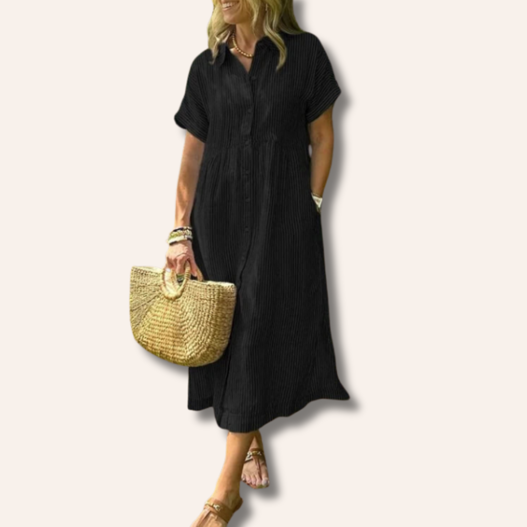 Sarah | Stylish Striped Shirt Dress