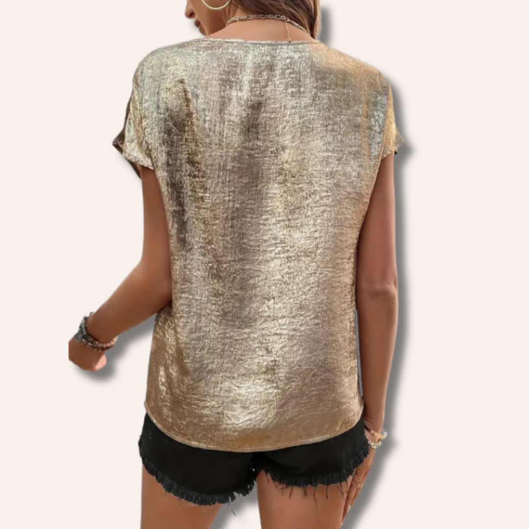 Alisa | Vintage V-Neck Blouse