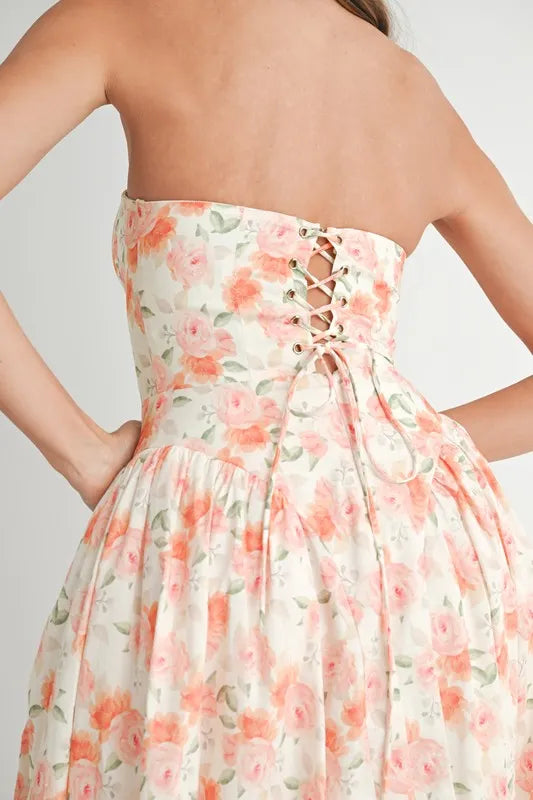 Sandy | Neckline Floral Midi Dress