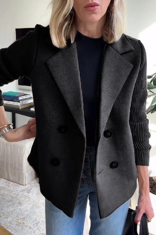 Kaitlyn | Elegant Knit-Sleeve Blazer