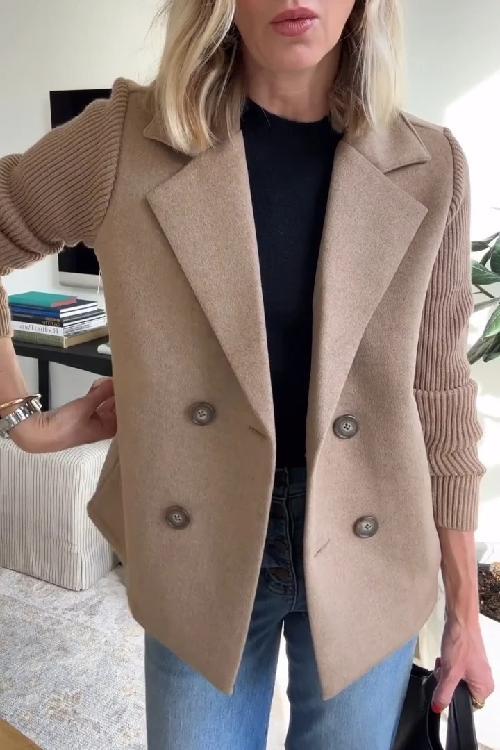 Kaitlyn | Elegant Knit-Sleeve Blazer