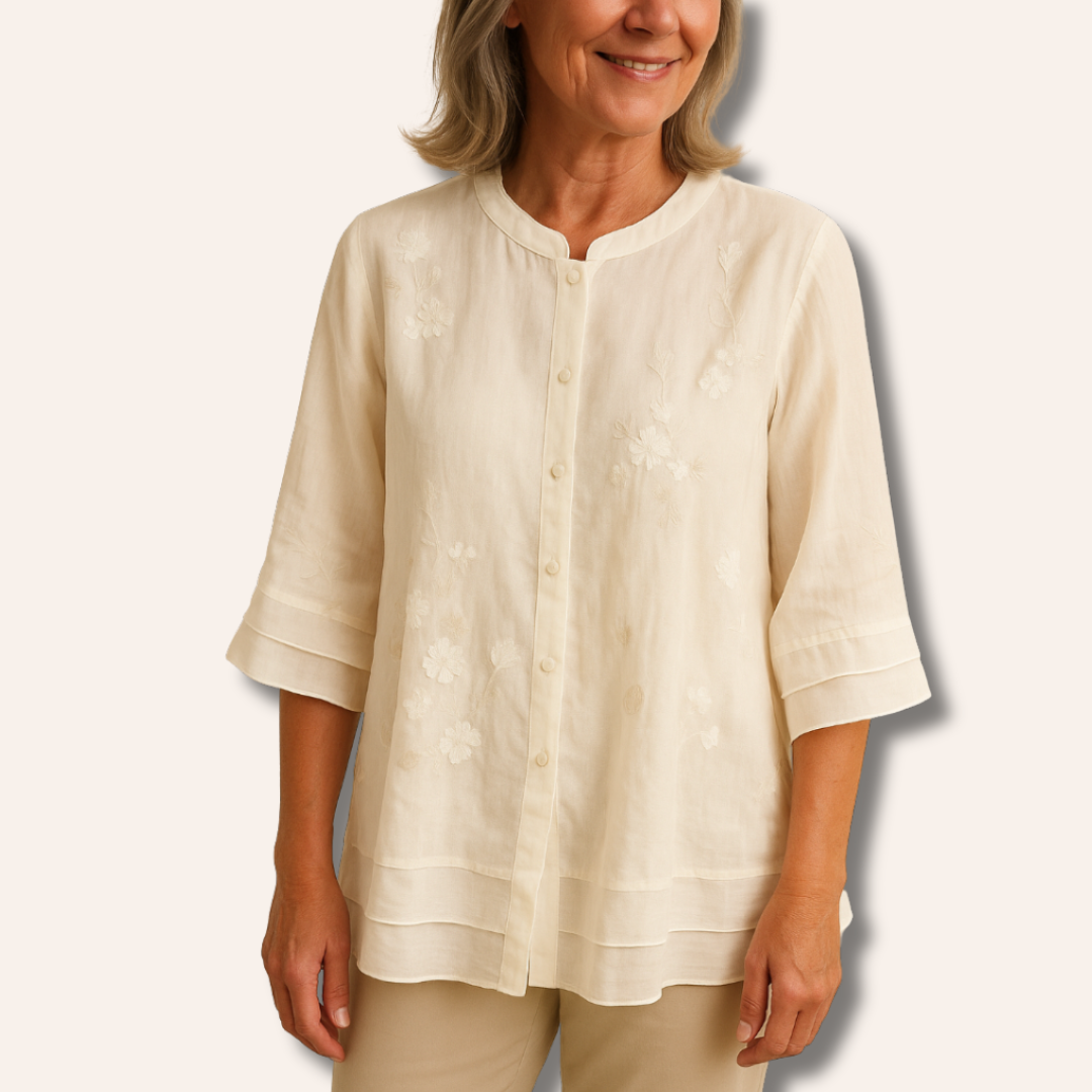 Vivian | Embroidered Cotton Top