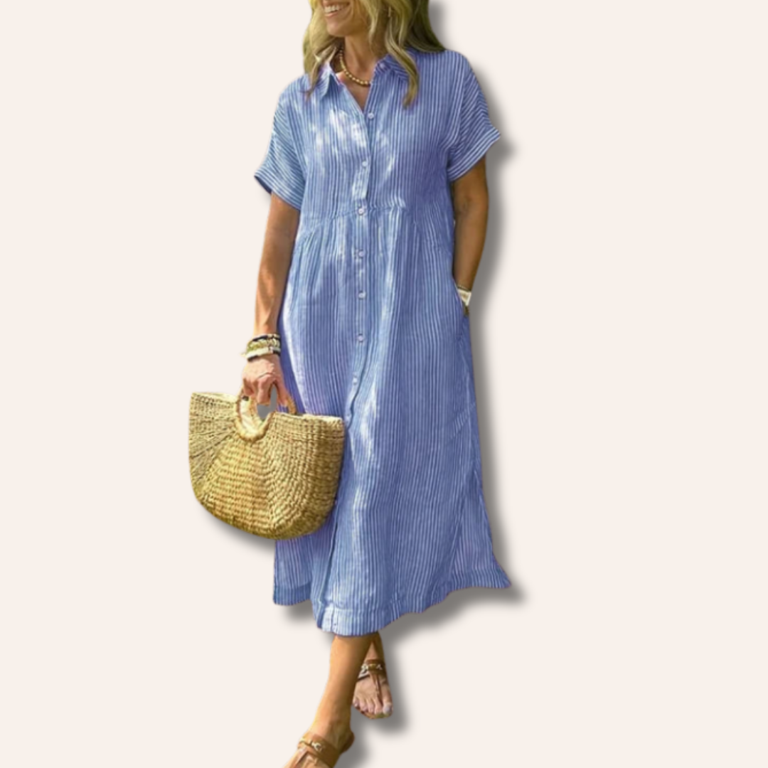 Sarah | Stylish Striped Shirt Dress