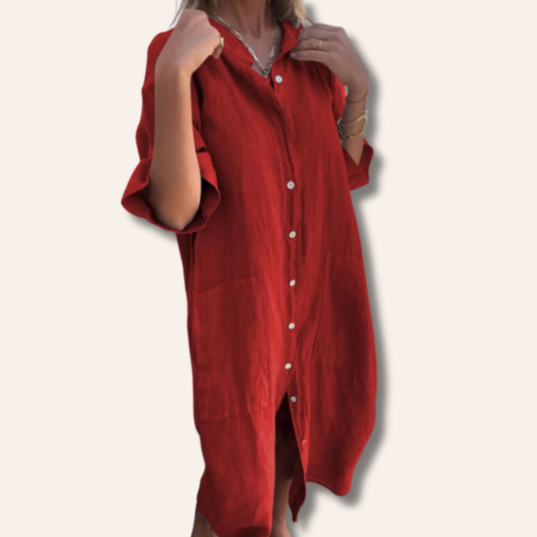 Dana | Casual Ankle-Length Shirt Dress