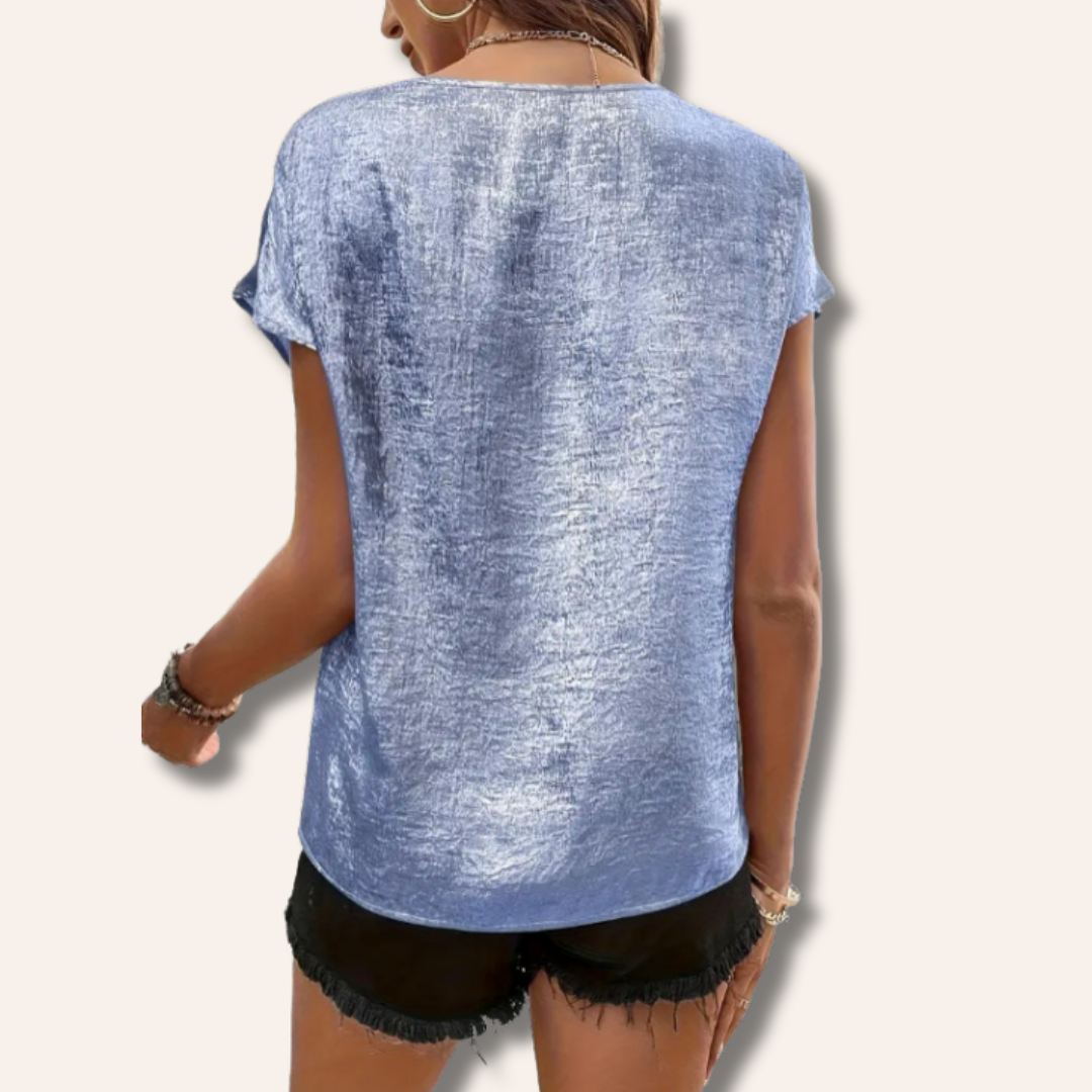 Alisa | Vintage V-Neck Blouse