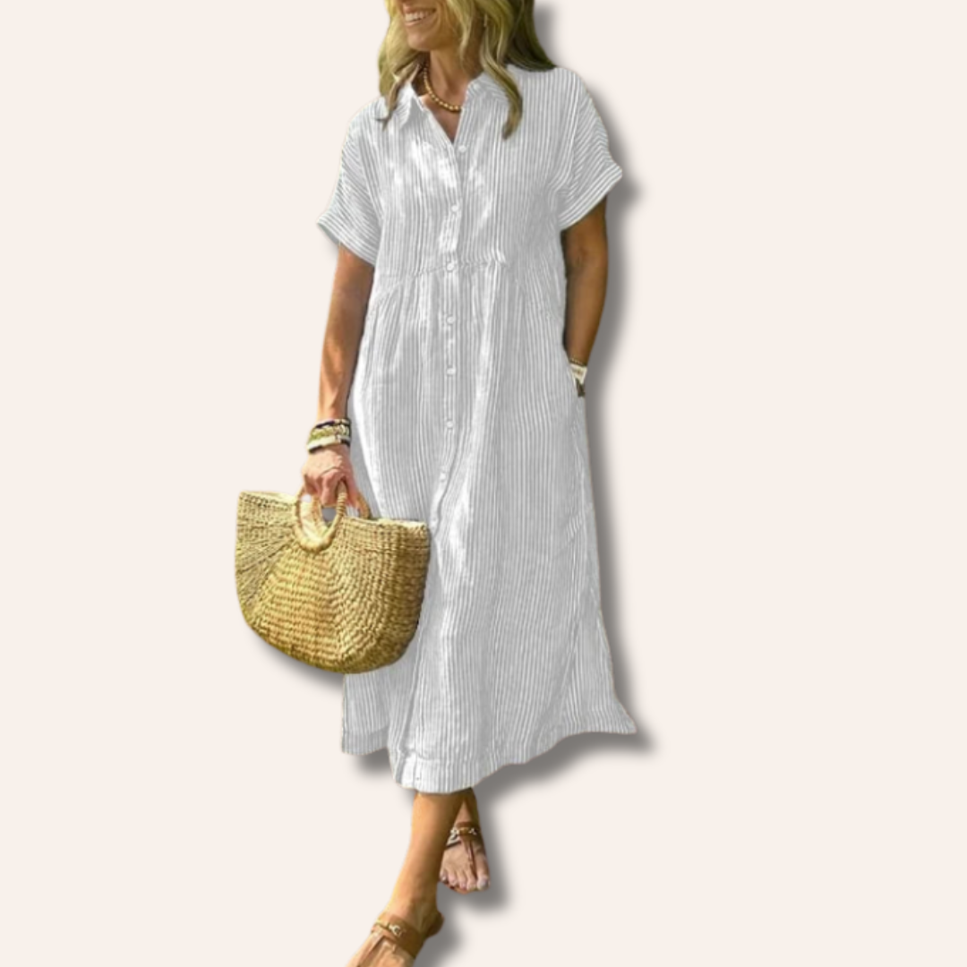 Sarah | Stylish Striped Shirt Dress