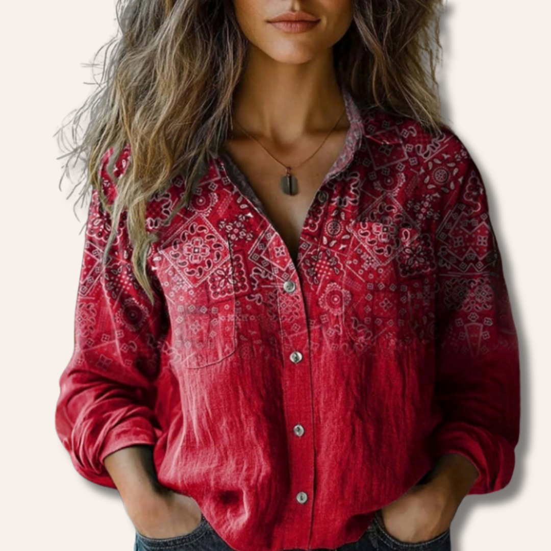 Linda | Printed Vintage Blouse