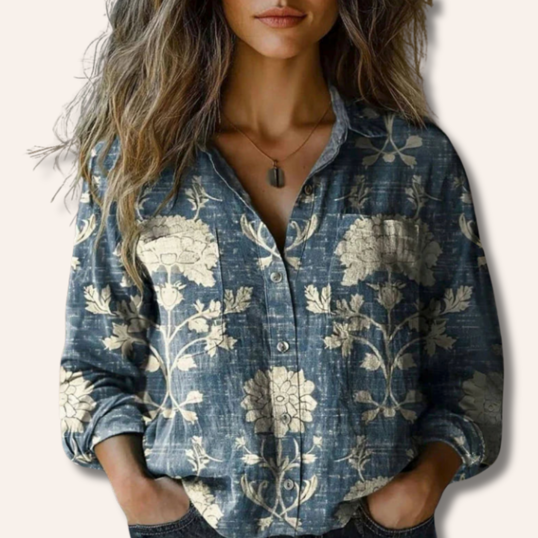 Linda | Printed Vintage Blouse