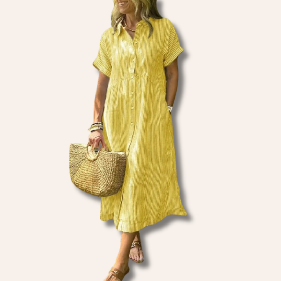 Sarah | Stylish Striped Shirt Dress