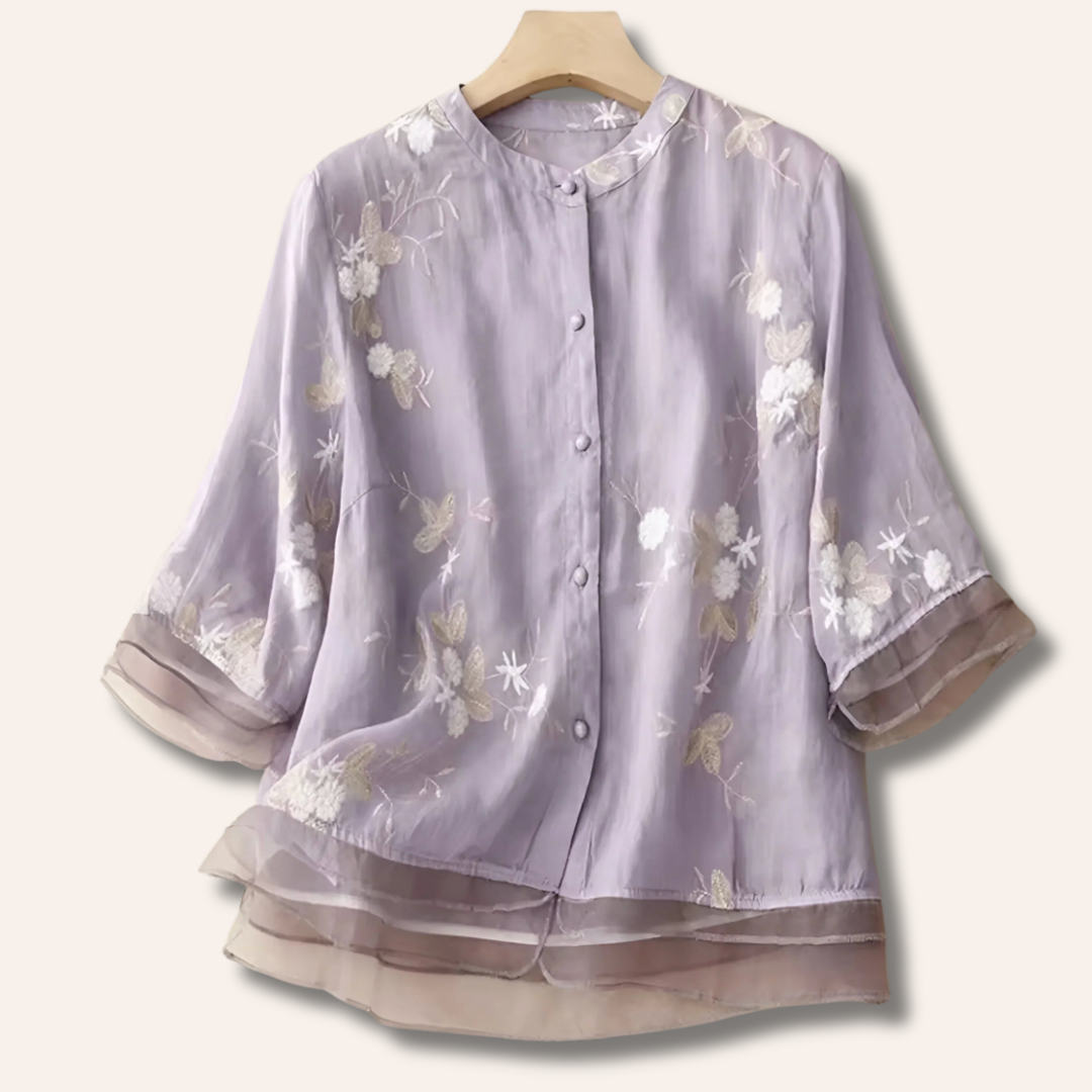 Vivian | Embroidered Cotton Top