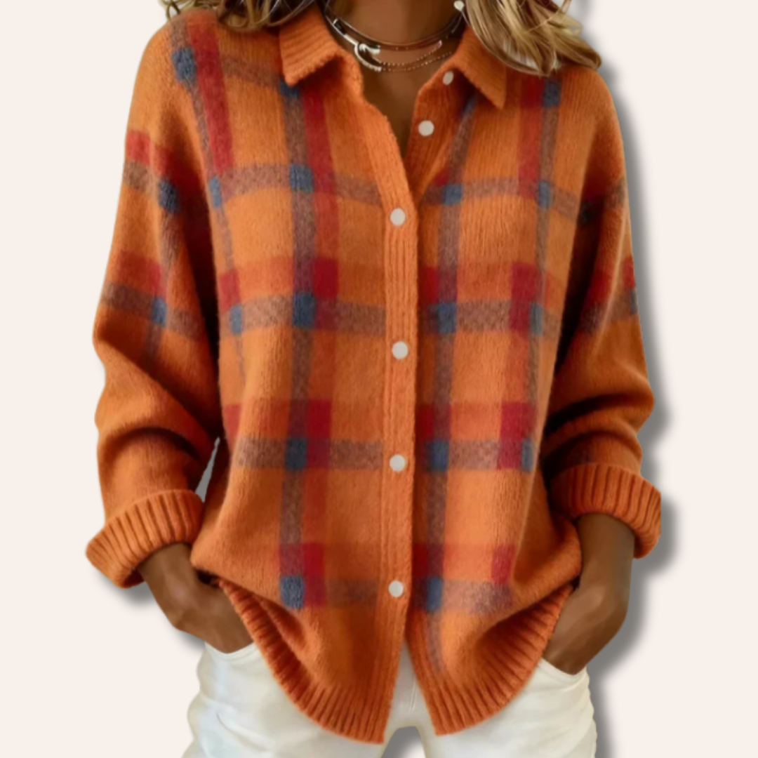 Denise | Plaid Knit Cardigan