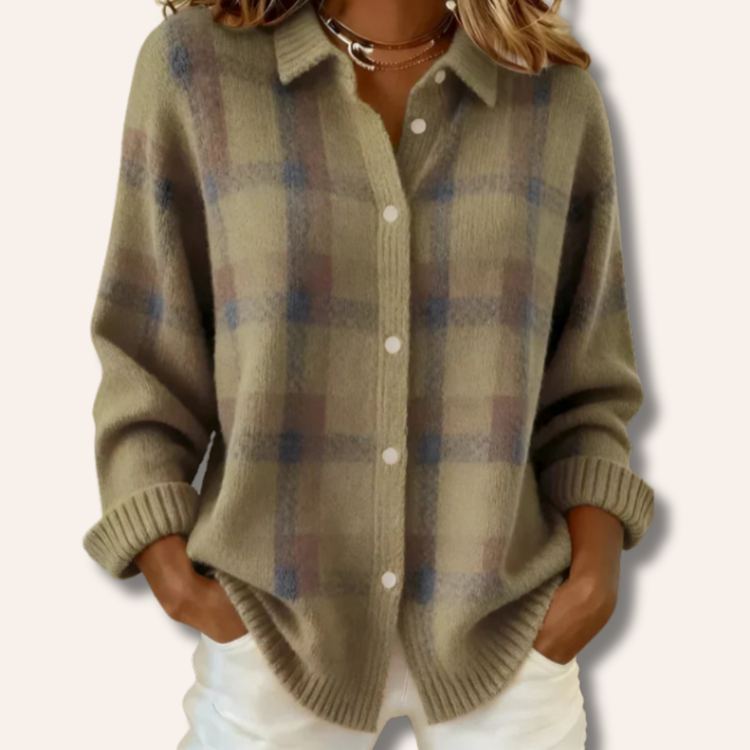 Denise | Plaid Knit Cardigan