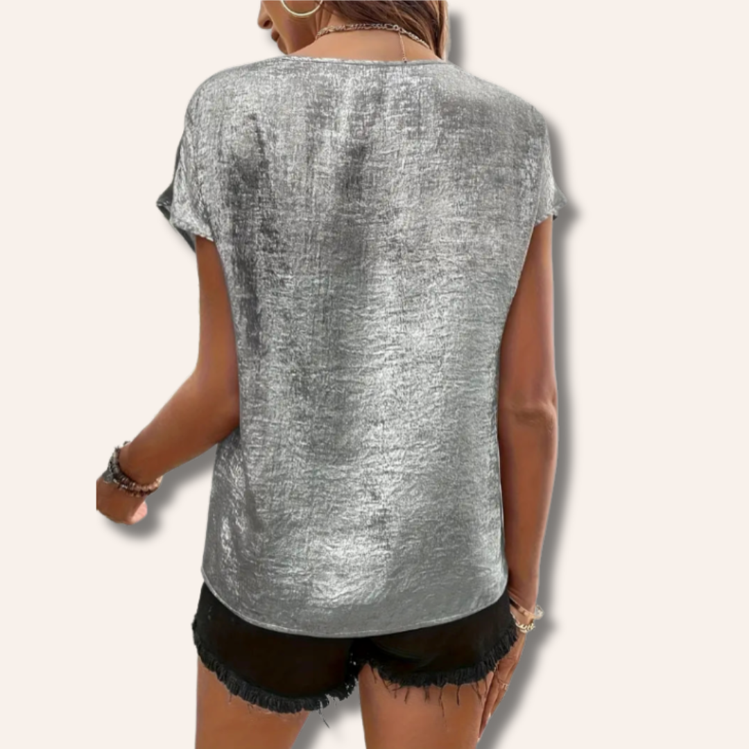 Alisa | Vintage V-Neck Blouse