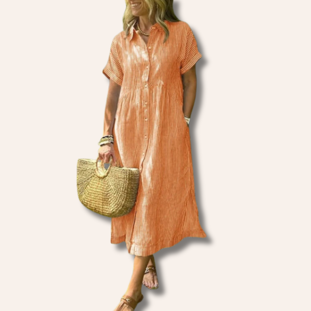 Sarah | Stylish Striped Shirt Dress