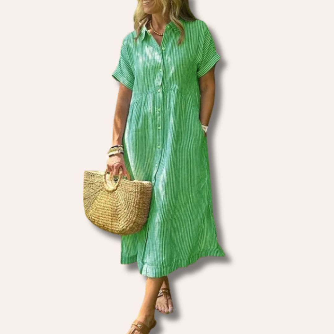 Sarah | Stylish Striped Shirt Dress