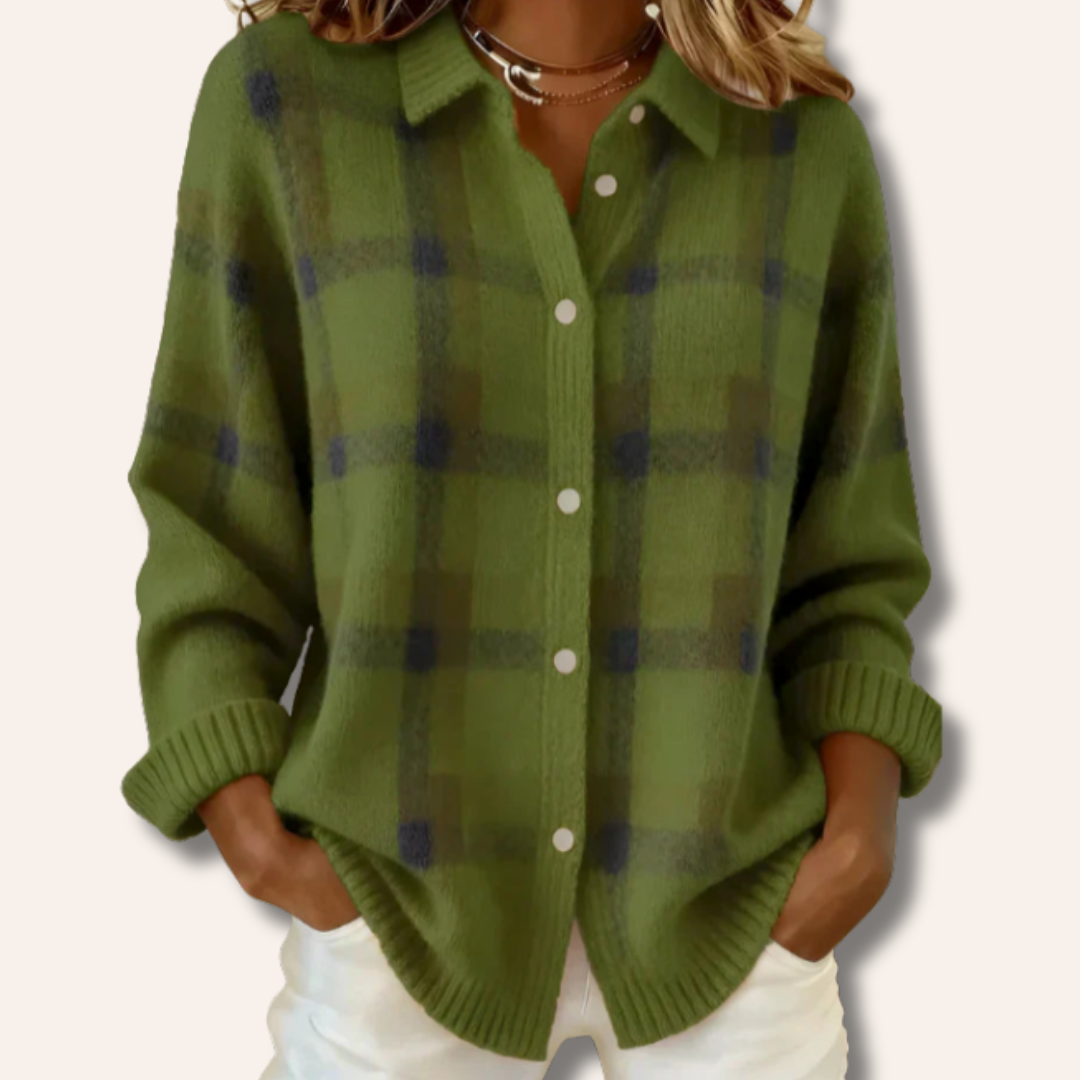 Denise | Plaid Knit Cardigan