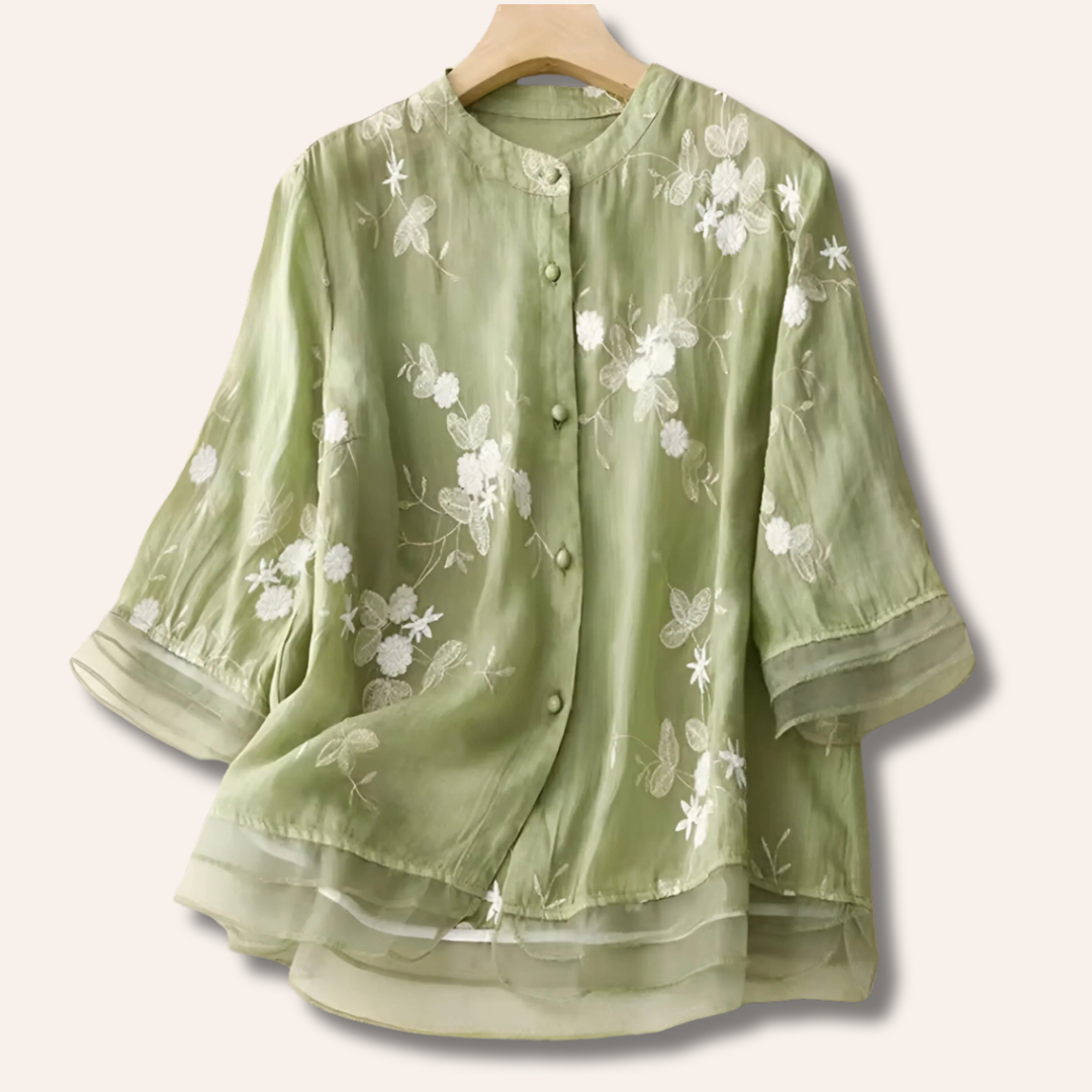 Vivian | Embroidered Cotton Top