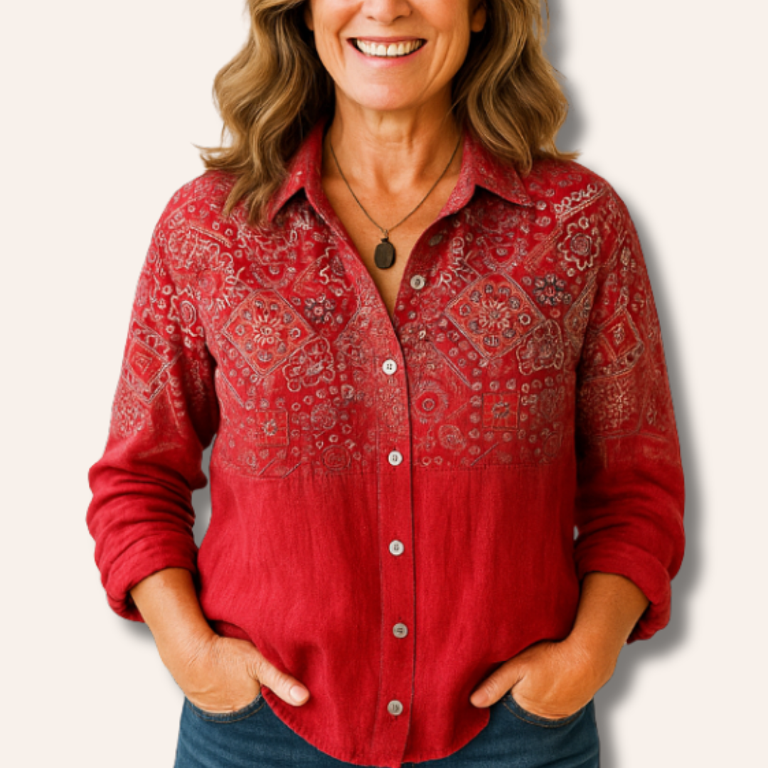 Linda | Printed Vintage Blouse