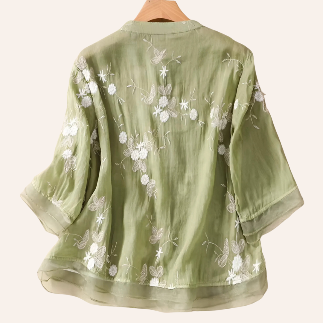 Vivian | Embroidered Cotton Top
