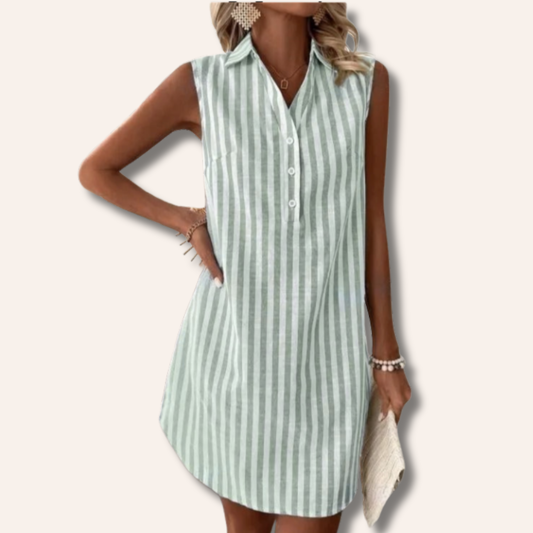 Lisa | Elegant Striped Shirt Dress