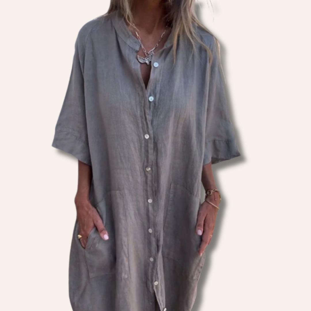 Dana | Casual Ankle-Length Shirt Dress