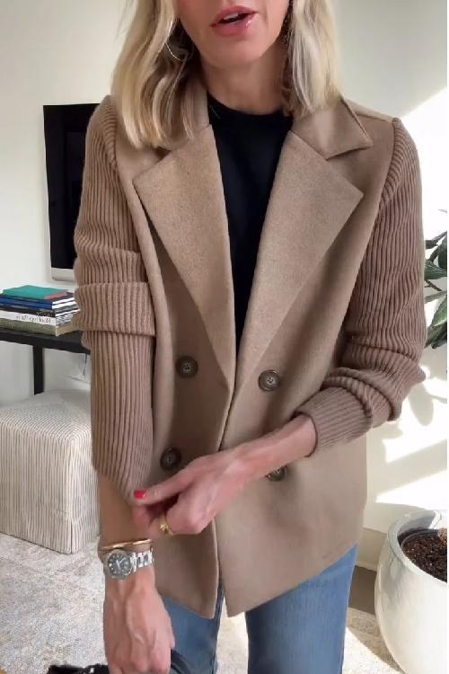 Kaitlyn | Elegant Knit-Sleeve Blazer